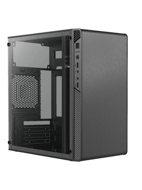 GABINETE ACTECK PERFORMANCE II GI215W CON VENTANA MICRO-TOWER MICRO-ATX-MINI ATX USB 2.0 CON FUENTE DE 500W SIN VENTILADORES INSTALADOS NEGRO