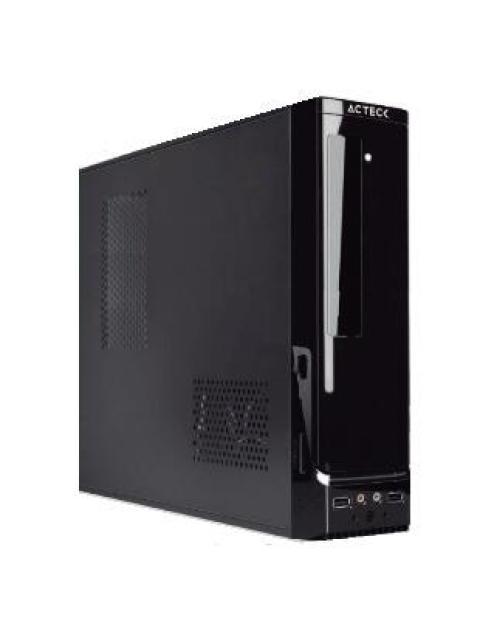 GABINETE ACTECK SLIM ATOM MINI-TOWER MICRO-ATX-MINI-ITX USB 2.0 CON FUENTE DE 450W SIN VENTILADORES INSTALADOS NEGRO