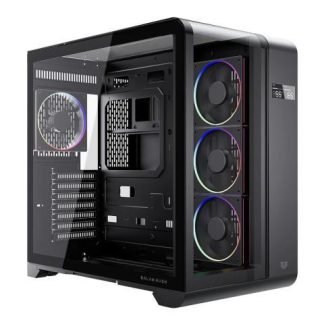 GABINETE BALAM RUSH TANK EXPERT CURVE 7400 MIDI-TOWER ATX-MICRO-ATX-MINI-ITX USB 2.0-3.0 SIN FUENTE 4 VENTILADORES INSTALADOS NEGRO
