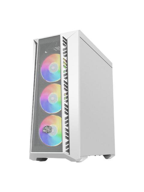 GABINETE COOLER MASTER MASTERBOX 520 ARGB CON VENTANA MIDI-TOWER ATX-EATX-MICRO ATX-MINI-ITX USB 3.2 SIN FUENTE 3 VENTILADORES ARGB INSTALADOS BLANCO