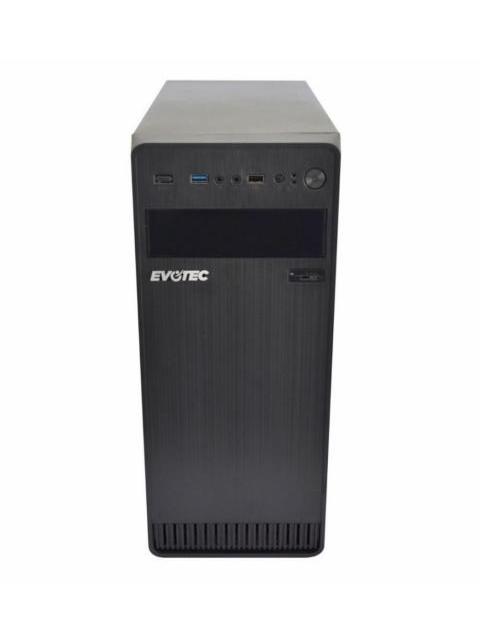 GABINETE EVOTEC EV-1004 MIDI-TOWER ATX-MICRO-ATX-MINI-ATX USB 2.0-3.1 CON FUENTE DE 600W SIN VENTILADORES INSTALADOS NEGRO