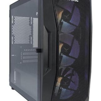 GABINETE EVOTEC SEOUL CON VENTANA MIDI-TOWER MICRO-ATX-MINI-ATX USB 3.0-2.0 3 VENTILADORES INSTALADOS NEGRO