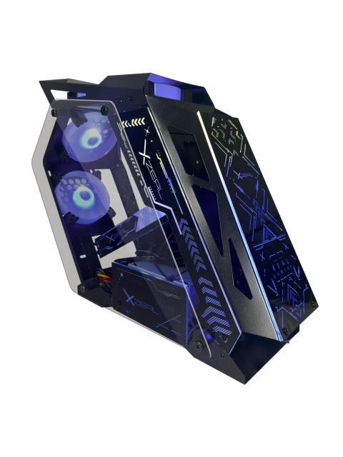 GABINETE XZEAL IR02 CON VENTANA MIDI-TOWER MICRO ATX-MINI ITX USB 3.0-2.0 SIN FUENTE 4 VENTILADORES INSTALADOS RGB NEGRO - Image 3