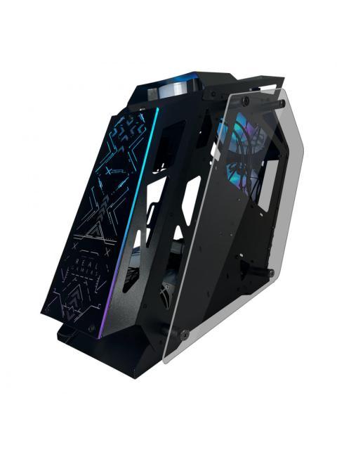 GABINETE XZEAL IR02 CON VENTANA MIDI-TOWER MICRO ATX-MINI ITX USB 3.0-2.0 SIN FUENTE 4 VENTILADORES INSTALADOS RGB NEGRO - Image 4
