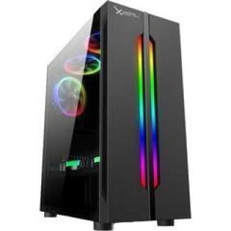 GABINETE XZEAL XZ120 CON VENTANA RGB TOWER ATX-MICRO ATX-MINI-ATX USB 2.0-3.0 SIN FUENTE NEGRO