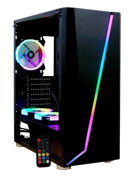 GABINETE YEYIAN ARMAGEDDON 2200 MOD CON VENTANA RGB FULL-TOWER ATX USB 3.0 SIN FUENTE 3 VENTILADORES RGB INSTALADOS NEGRO