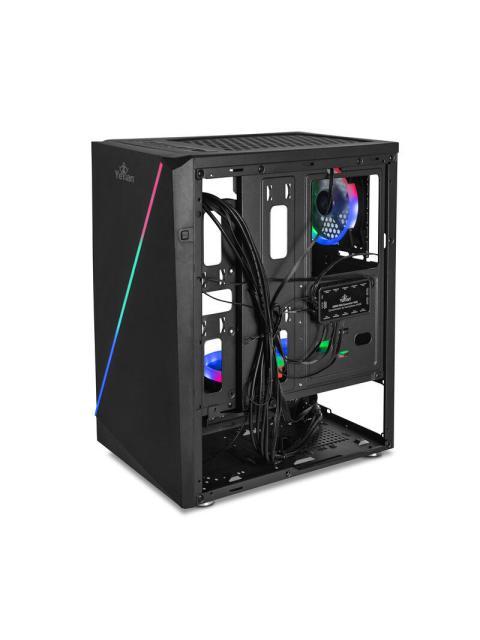 GABINETE YEYIAN CRESCENT MASTER CON VENTANA MIDI TOWER ATX-MICRO-ATX-MINI-ITX USB 3.0 SIN FUENTE 3 VENTILADORES INSTALADOS ARGB NEGRO