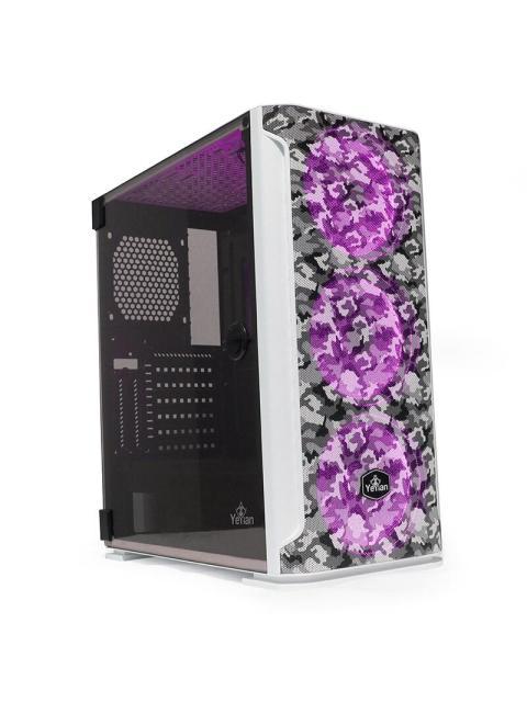 GABINETE YEYIAN HOLLOW 2500 MIDI-TOWER ATX-EATX-MICRO-ATX-MINI-ITX USB 3.0 SIN FUENTE 3 VENTILADORES INSTALADOS NEGRO-BLANCO