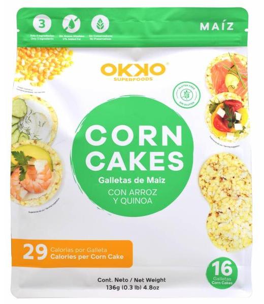 GALLETA DE MAIZ CON ARROZ Y QUINOA 136 G OKKO