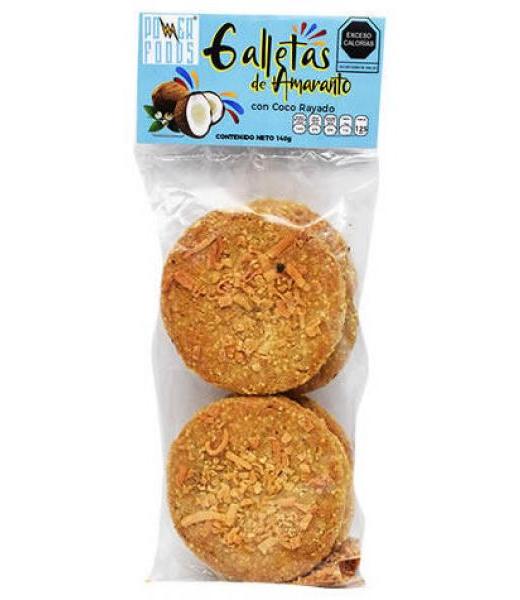 GALLETAS DE AMARANTO CON COCO RALLADO 140 G POWER FOODS C 12