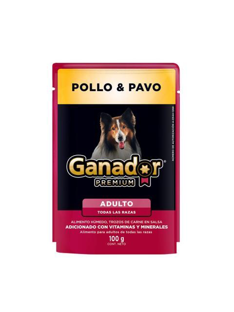 GANADOR PREMIUM POLLO Y PAVO SOBRE DE 100 GR