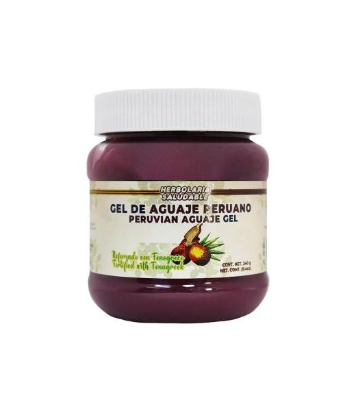 GEL DE AGUAJE PERUANO REFORZADO C FENOGRECO 240 GR MORADO MIEL SALUD Y VIDA