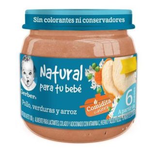 GERBER 2A ETAPA POLLO VERDURAS Y ARROZ 100 GR