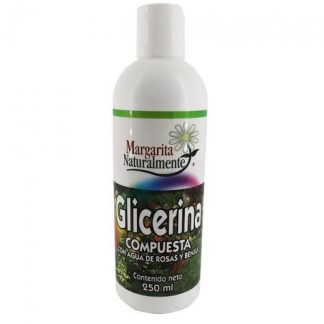 GLICERINA COMPUESTA DE 250ML CON AGUA DE ROSAS Y BENJUI MARGARITA SANAMENTE