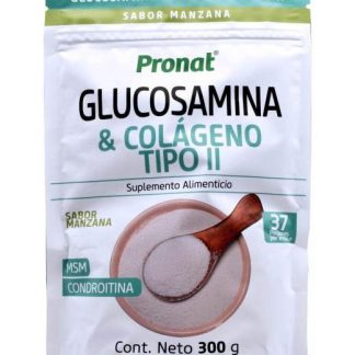 GLUCOSAMINA Y COLAGENO TIPO II SAB MANZANA 300 G PRONAT