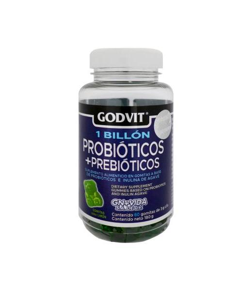 GOMITAS 1 BILLON PROBIOTICOS + PREBIOTICOS E INULINA DE AGAVE C 6 GN+VIDA