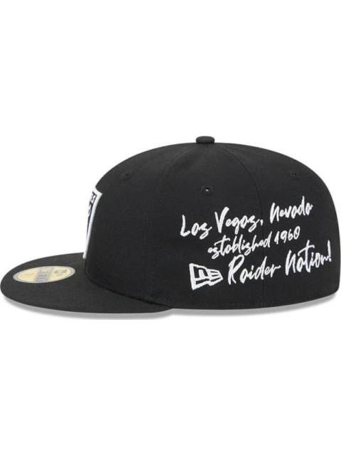 GORRA LAS VEGAS RAIDERS NFL TEAM VERBIAGE 59FIFTY NEGRO NEW ERA CAP - Image 6