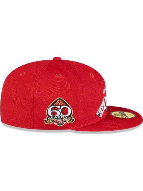 GORRA SAN FRANCISCO 49ERS NFL SCRIPT SIDED 59FIFTY CERRA ROJO NEW ERA CAP - Image 3
