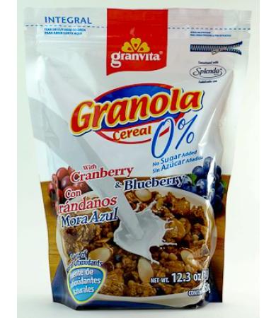 GRANOLA 0% AZUCAR CON ARANDANOS 350 G GRANVITA