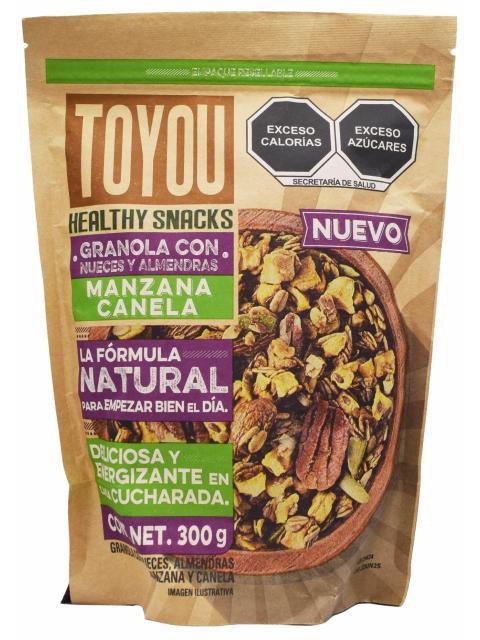 GRANOLA CON NUECES ALMENDRAS Y MANZANA CANELA 300 G TOYOU