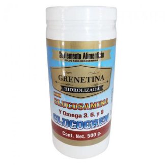 GRENETINA HIDROLIZADA C GLUCOSAMINA 500 GRS. OMEGA 36 Y 9 GLUCOGR MIEL SALUD Y VIDA