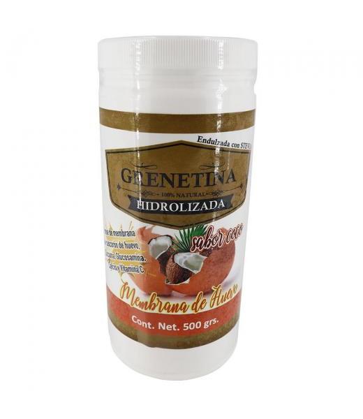 GRENETINA HIDROLIZADA CON MEMBRANA DE HUEVO SABOR COCO 500 GR MIEL SALUD Y VIDA