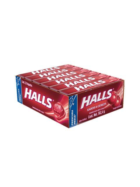 HALLS PASTILLAS CEREZA PAQUETE CON 12 PIEZAS DE 9 PASTILLAS