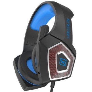 HEADSET GAMING OVEREAR NBHG DRAGON LED ALAMBRICO DIADEMA FLEXIBLE CON VIBRACION MICROFONO 3.5MM USB PC CONSOLAS CELULAR C-ADAPTADOR AZUL