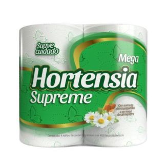 HIGIENICO HORTENSIA MEGA VERDE 400 HOJAS 4 PZ