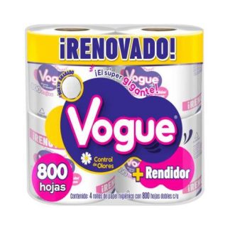 HIGIENICO VOGUE 800 HOJAS 4 PZ