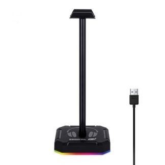 IMMORTAL GAMING BASE PARA AUDIFONOS GAMER IMGSA RGB USB NEGRO