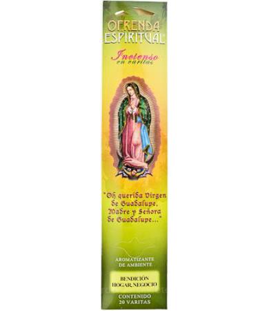 INCIENSO VIRGEN BENDICION HOGAR Y NEGOCIO 20 VARITAS OFRENDA ESPI