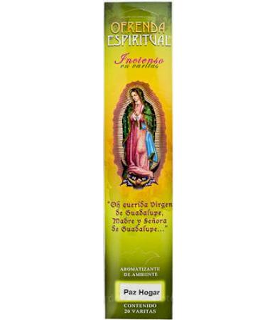 INCIENSO VIRGEN PAZ EN EL HOGAR 20 VARITAS OFRENDA ESPIRITUAL