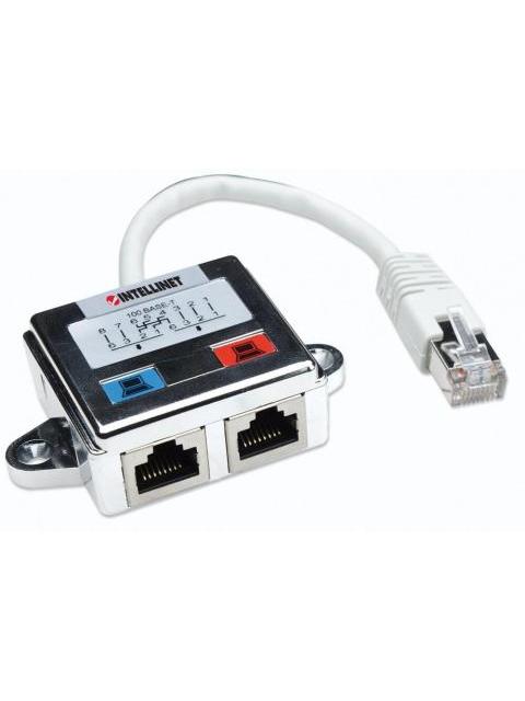 INTELLINET ADAPTADOR RJ-45 MACHO - 2X RJ-45 HEMBRA PLATA - Image 3