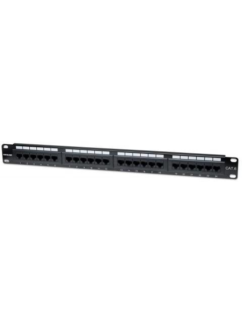 INTELLINET PANEL DE PARCHEO CAT6 24 PUERTOS RJ-45 1U NEGRO