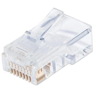 INTELLINET PLUG RJ-45 CAT5E UTP SOLIDO BOTE CON 100 PIEZAS TRANSPARENTES