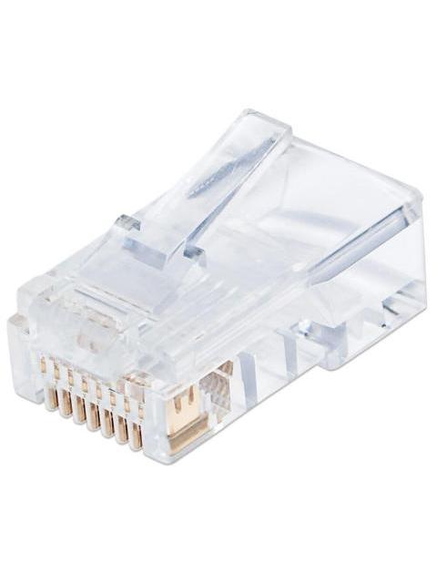 INTELLINET PLUG RJ-45 CAT5E UTP SOLIDO BOTE CON 100 PIEZAS TRANSPARENTES