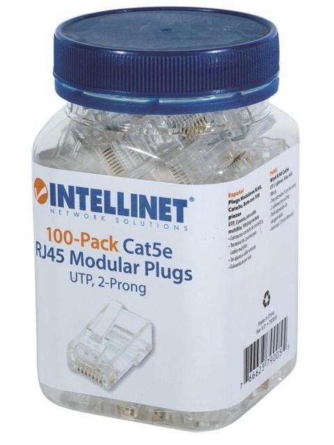 INTELLINET PLUGS MODULARES RJ-45 CATE5E BOTE CON 100 PIEZAS TRANSPARENTES - Image 4