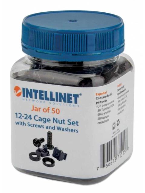 INTELLINET TORNILLOS CON TUERCAS PARA RACK-GABINETE 50 PIEZAS