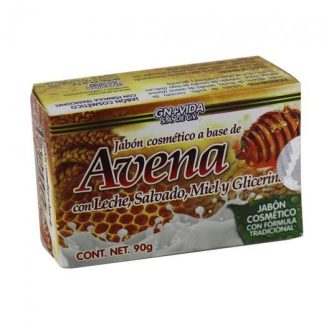 JABON AVENA PLUS CON LECHESALVADOMIEL Y GLICERINA 90GR GN+VIDA