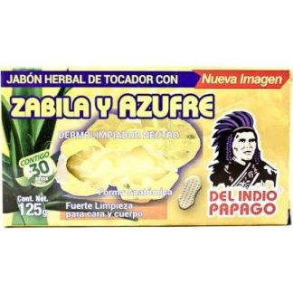 JABON DE SABILA Y AZUFRE 125 G DEL INDIO PAPAGO