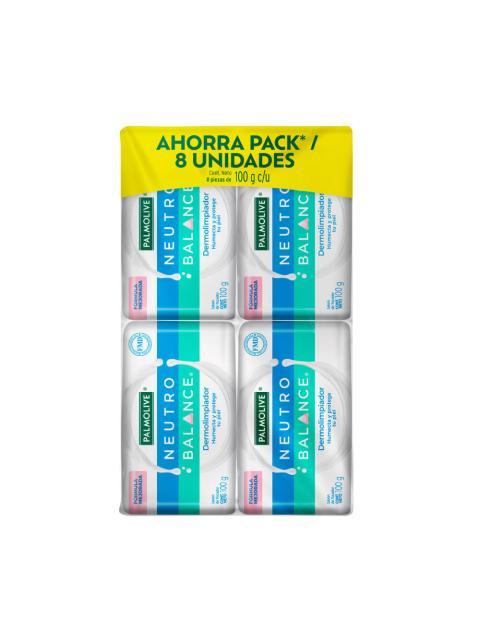 JABON DE TOCADOR PALMOLIVE NEUTRO BALANCE DERMOLIMPIADOR 8 PZAS DE 100 G