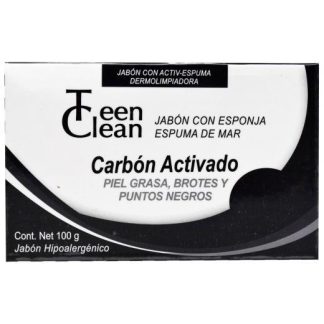 JABON ESPONJA DE CARBON ACTIVADO 100 G TEEN CLEAN