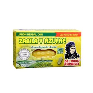 JABON HERBAL CON ZABILA Y AZUFRE 125GR TEPEZCOHUITE DEL INDIO PAPAGO
