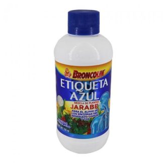 JARABE BRONCOLIN ETIQUETA AZUL MEZCLA DE PLANTAS 250 ML. PARA EL BRONCOLIN