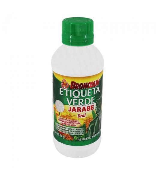 JARABE BRONCOLIN ETIQUETA VERDE C PROPOLEO 140 ML. MIEL DE ABEJA BRONCOLIN
