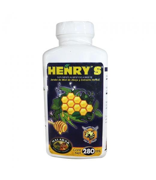JARABE HENRYS JBE. DE MIEL DE ABEJA Y EXTRACTO HERBAL. 280ML MALABAR