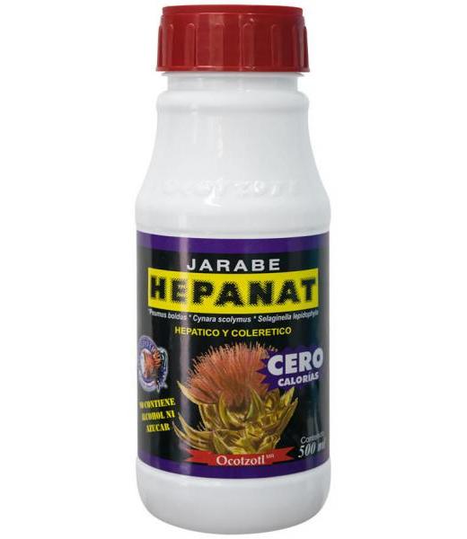 JARABE HEPANAT CERO CALORIAS 500ML ) HEPATICO Y COLERETICO OCOTZOTL