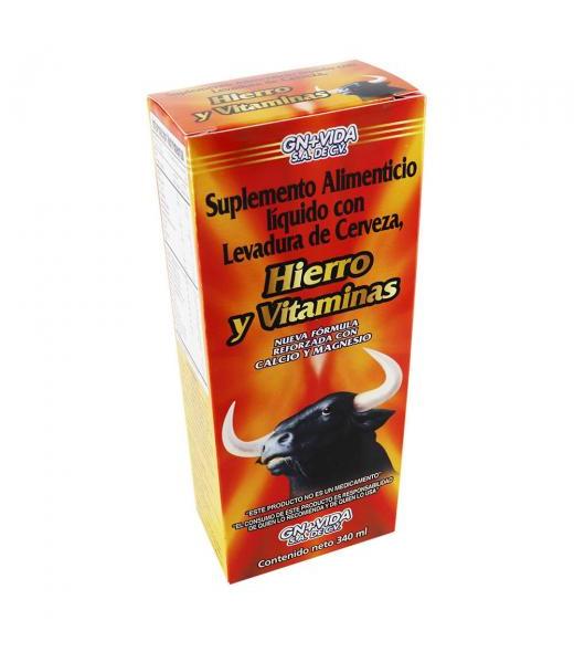 JARABE HIERRO VITAMINAS Y MINERALES 340ML. A BASE DE LEVADURA DE GN+VIDA