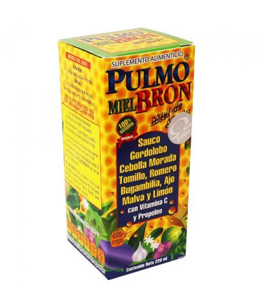 JARABE PULMO MIEL-BRON 220 ML. MIEL DE ABEJASAUCOGORDOLOBOCEBOLLA GRUPO OMEGA 2000